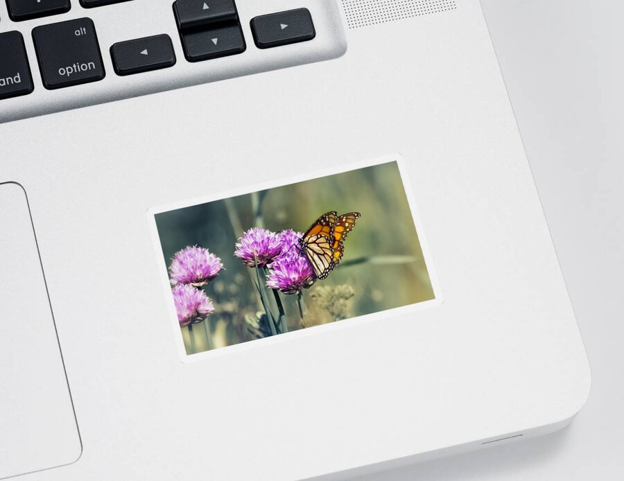 Butterfly Sticker featuring the photograph Moody Monarch by Bill and Linda Tiepelman