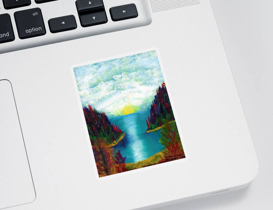 Landscapes Sticker featuring the painting One More Sunset by LeeAnn McLaneGoetz McLaneGoetzStudioLLCcom