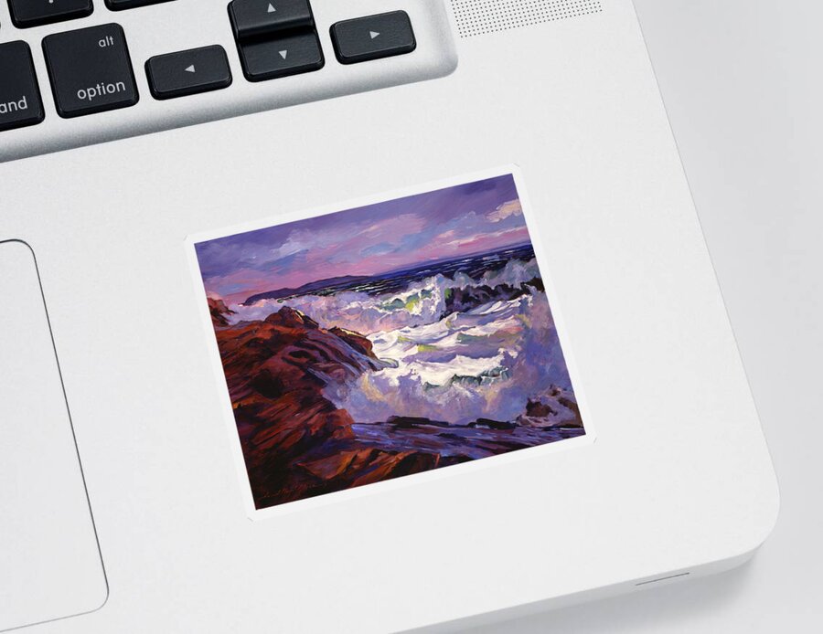 Landscape Sticker featuring the painting Palos Verdes Beach by David Lloyd Glover