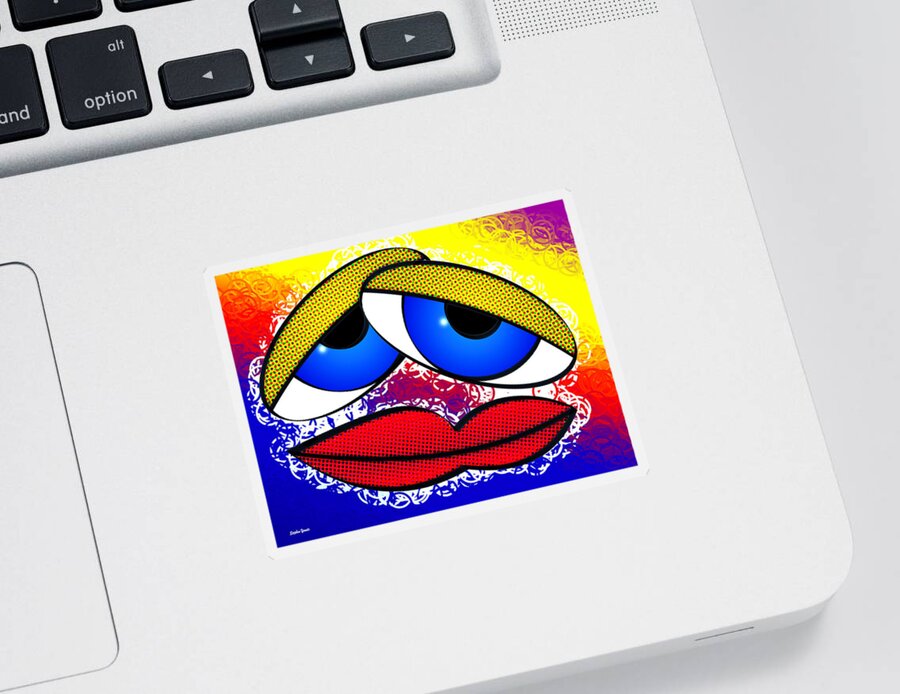 Pout Sticker featuring the digital art Pout by Stephen Younts