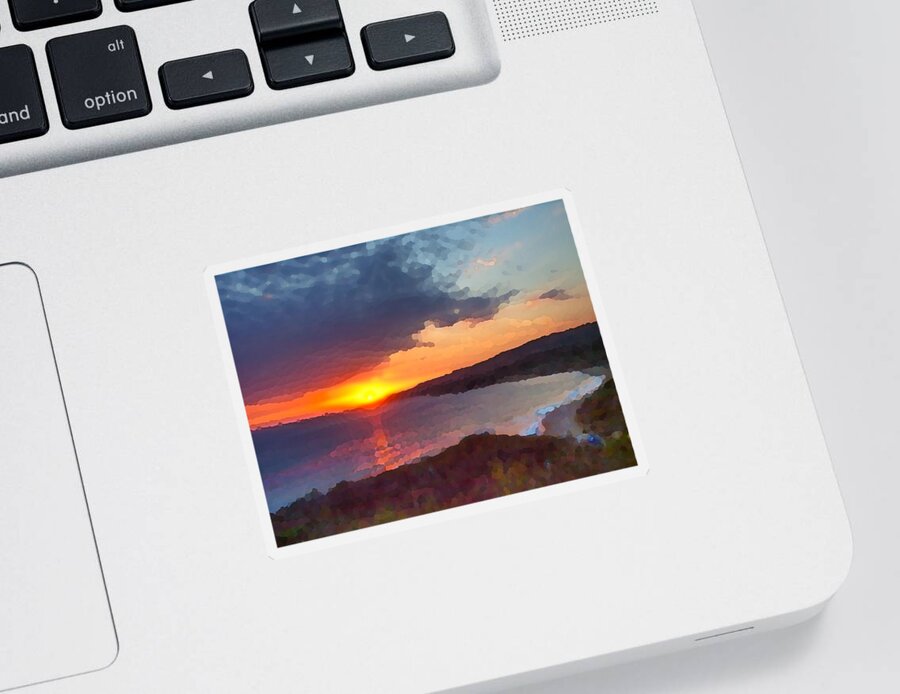 Sunset Sticker featuring the photograph PV Sunset by Joe Schofield