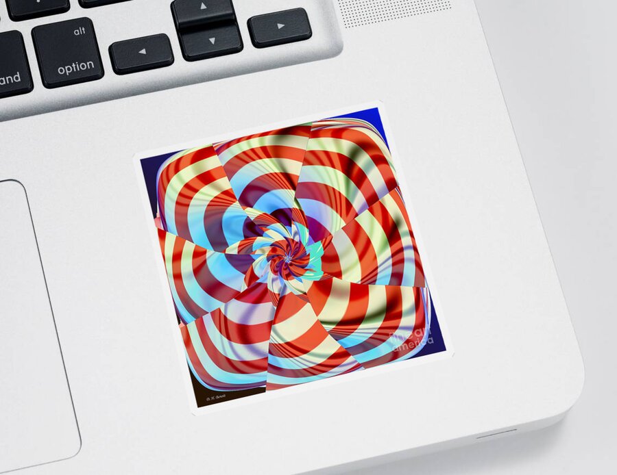 Digital Sticker featuring the digital art Red White and Blue by Deborah Benoit