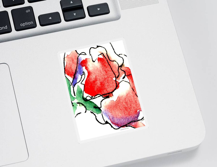 Rose Sticker featuring the painting Rose-Abstract-Paintings-2 by Gordon Punt