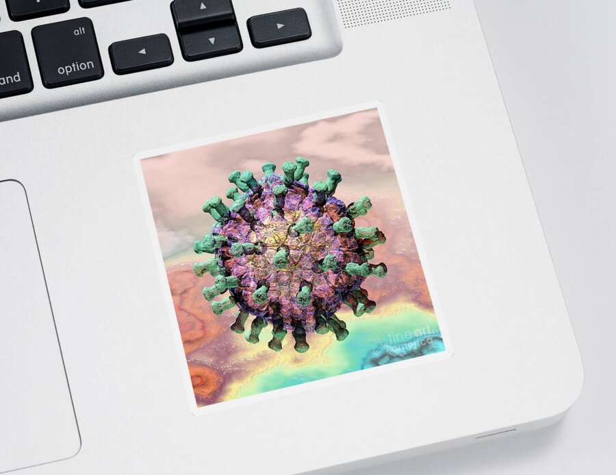 Acute Sticker featuring the digital art Rotavirus 2 by Russell Kightley