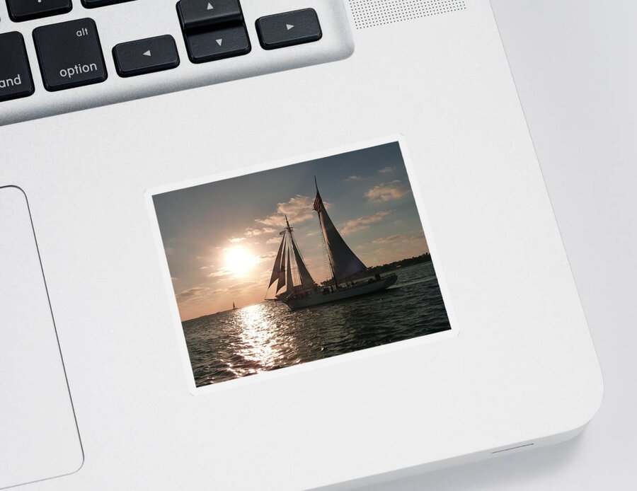 Sailboat Sticker featuring the photograph Sailboat at Key West by Jo Sheehan