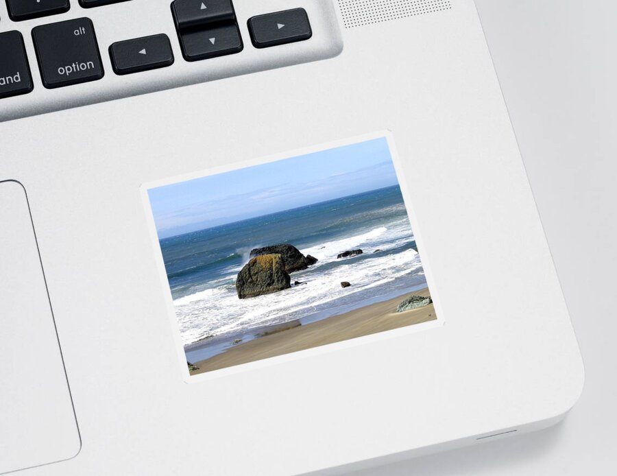 Sand And Sea Sticker featuring the photograph Sand And Sea 19 by Will Borden