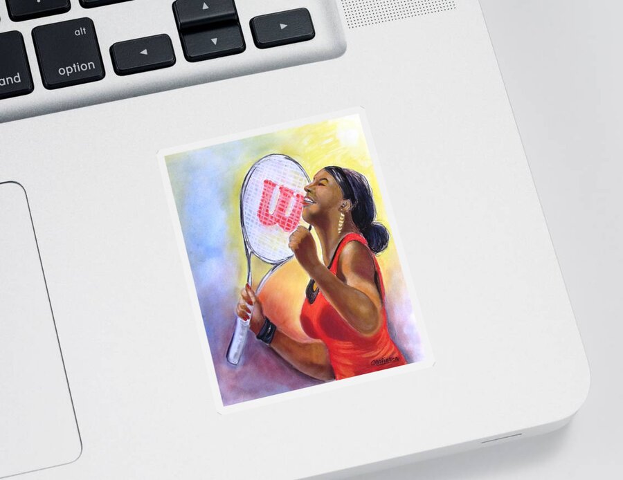 Serena Sticker featuring the drawing Serena Shines by Carol Allen Anfinsen