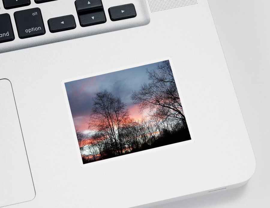 Smokey Sticker featuring the photograph Smokey Fire In The Sky by Kim Galluzzo