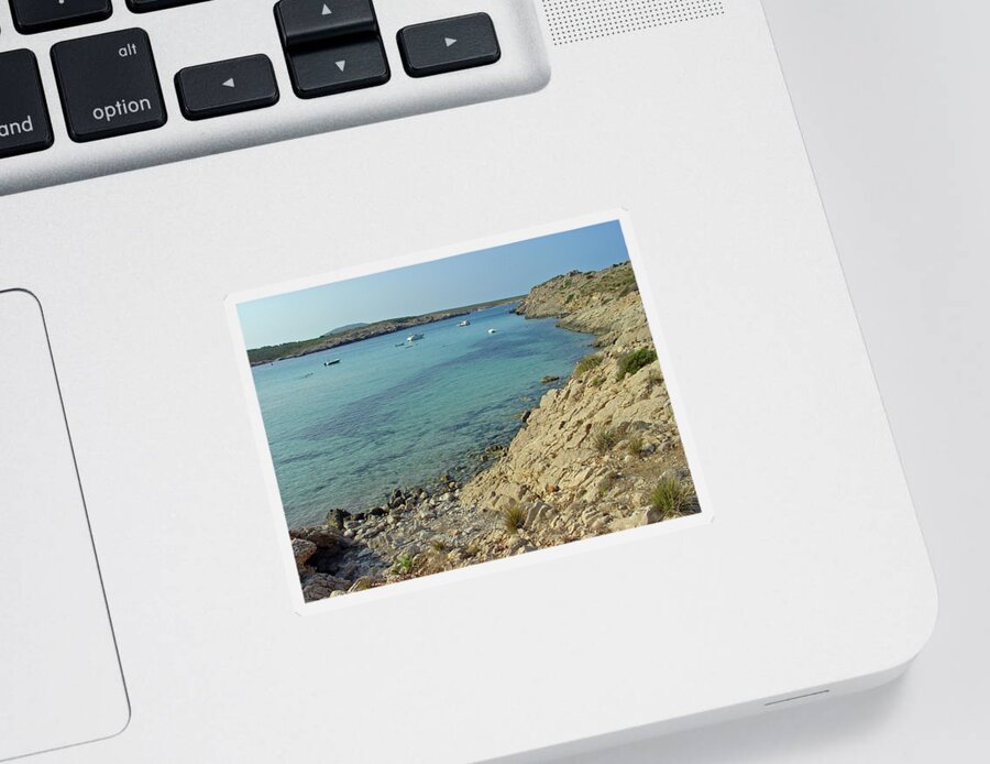 Seascape Sticker featuring the photograph Son Parc Cove - Menorca by Rod Johnson