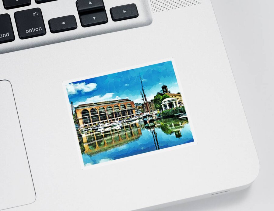 St Katharine Sticker featuring the photograph St Katharine Docks by Steve Taylor