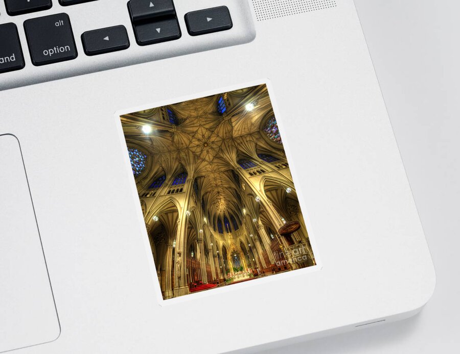 Art Sticker featuring the photograph St Patrick's Cathedral - New York by Yhun Suarez