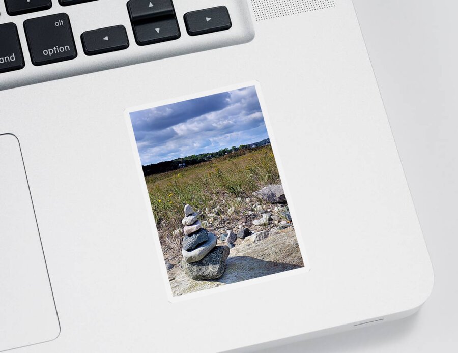 Rocks Sticker featuring the photograph Stacking rocks by Janice Drew