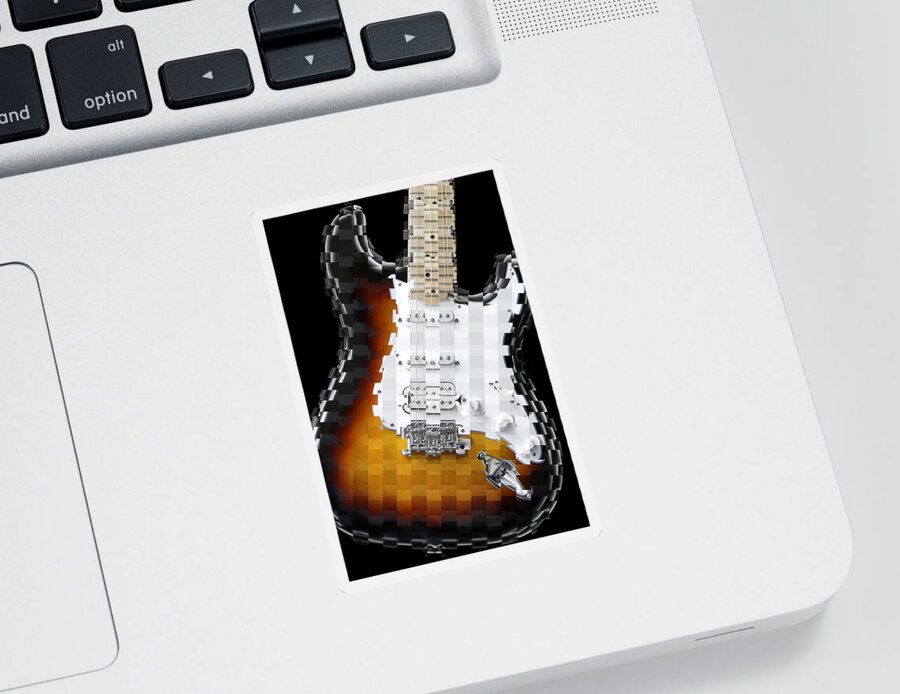 Abstract Guitar Sticker featuring the photograph Classic Guitar Abstract 2 by Mike McGlothlen