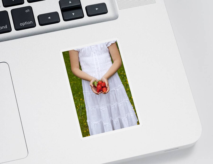 Girl Sticker featuring the photograph Strawberries by Joana Kruse