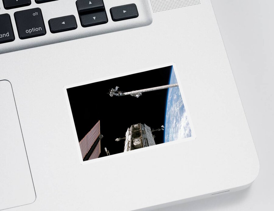 Canadarm Sticker featuring the photograph Sts-121 Robotic Arm by Nasa