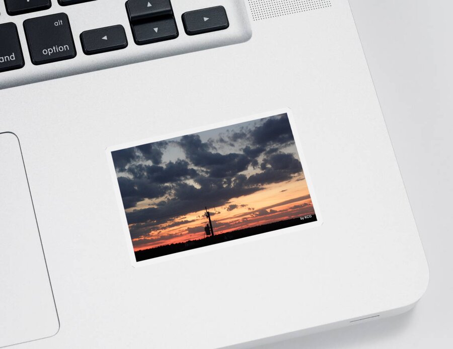 Sunset Sticker featuring the photograph Sunset over the Outer Banks by Kim Galluzzo