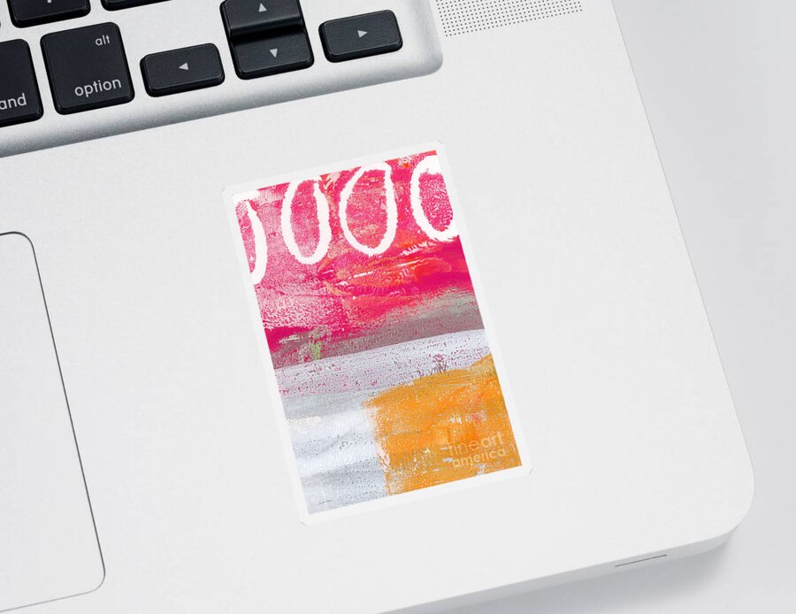 Abstract Sticker featuring the painting Sweet Summer Day by Linda Woods