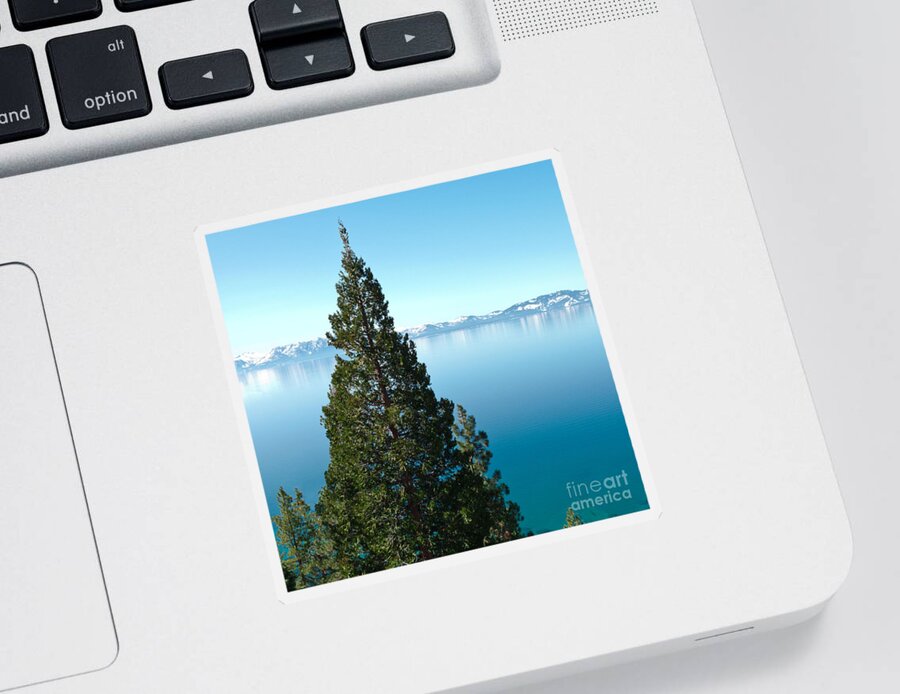 Calm Lake Scene Sticker featuring the photograph Tahoe Tranquility by L J Oakes