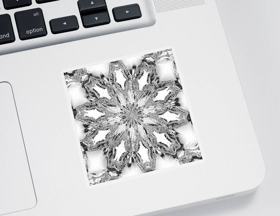 Kaleidoscopic Sticker featuring the photograph The Crystal Snow Flake by Donna Brown