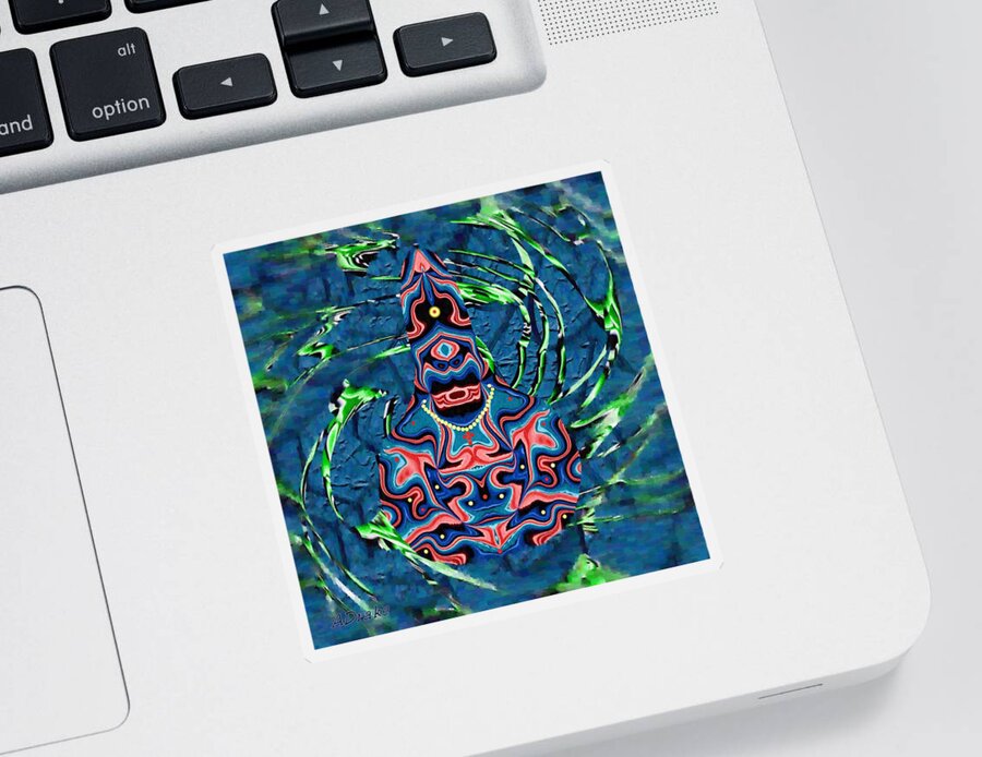 Fish Sticker featuring the digital art The Fisher King by Alec Drake
