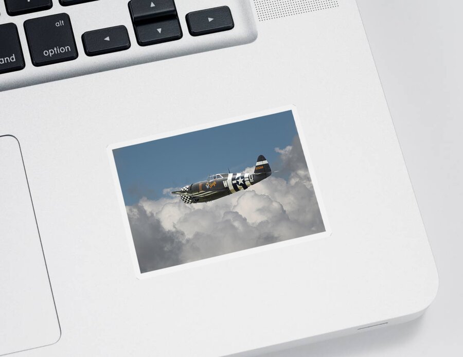 Aircraft Sticker featuring the photograph P47 Thunderbolt - The Mighty Jug by Pat Speirs