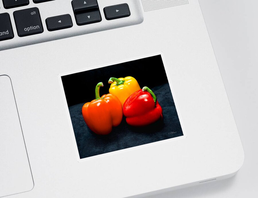 Vegetable Sticker featuring the photograph The Three Peppers by Christopher Holmes