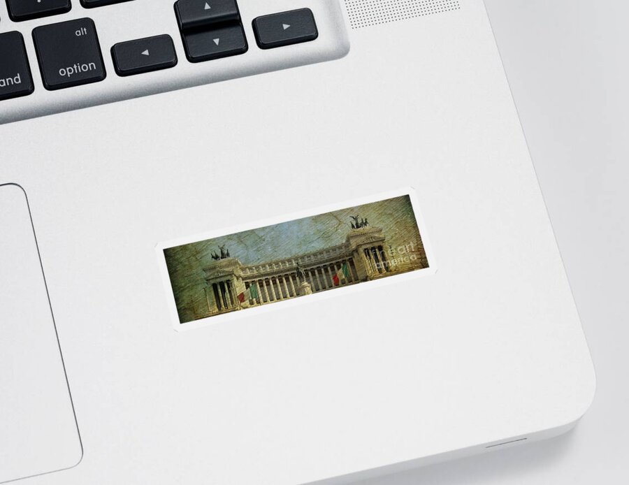 The Victor Emanuel Monument Sticker featuring the photograph The Wedding Cake Altare della Patria by Lee Dos Santos