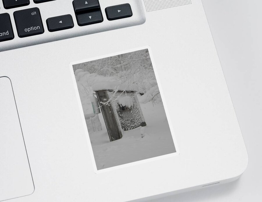 Outhouse Sticker featuring the photograph Too Cold For The Outhouse by Kim Galluzzo