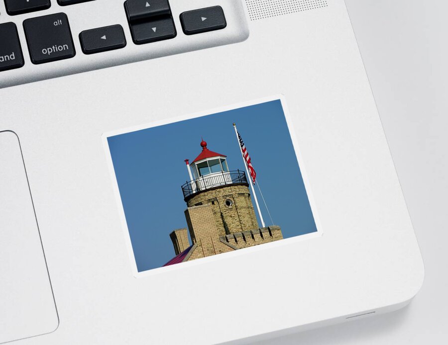 Lighthouse Sticker featuring the photograph Top of the Lighthouse by Keith Stokes