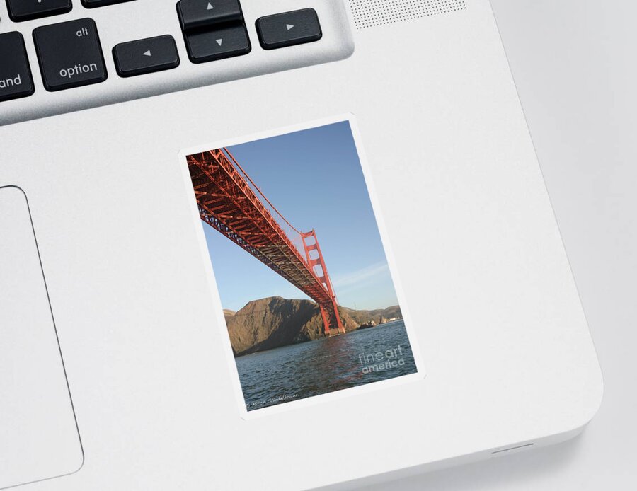 Golden Gate Bridge Sticker featuring the photograph Under The Gate by Mitch Shindelbower