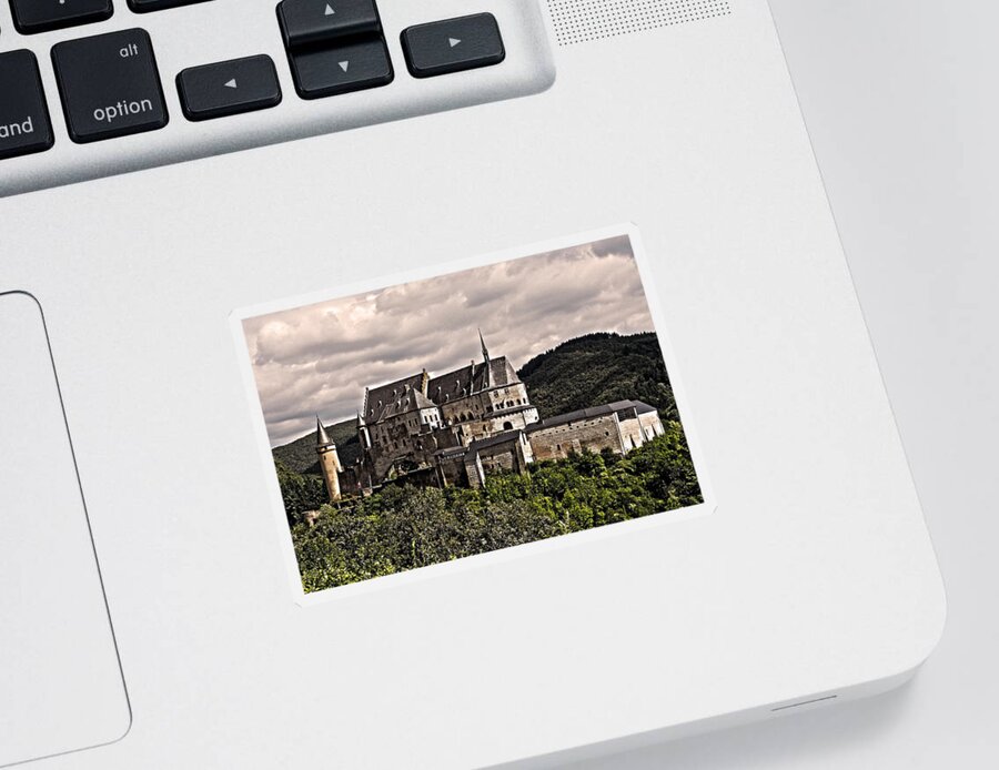 Europe Sticker featuring the photograph Vianden Castle - Luxembourg by Juergen Weiss