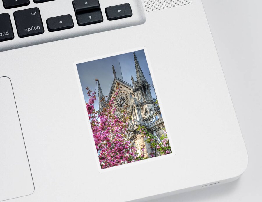 Notre Dame Sticker featuring the photograph Vibrant Cathedral by Jennifer Ancker