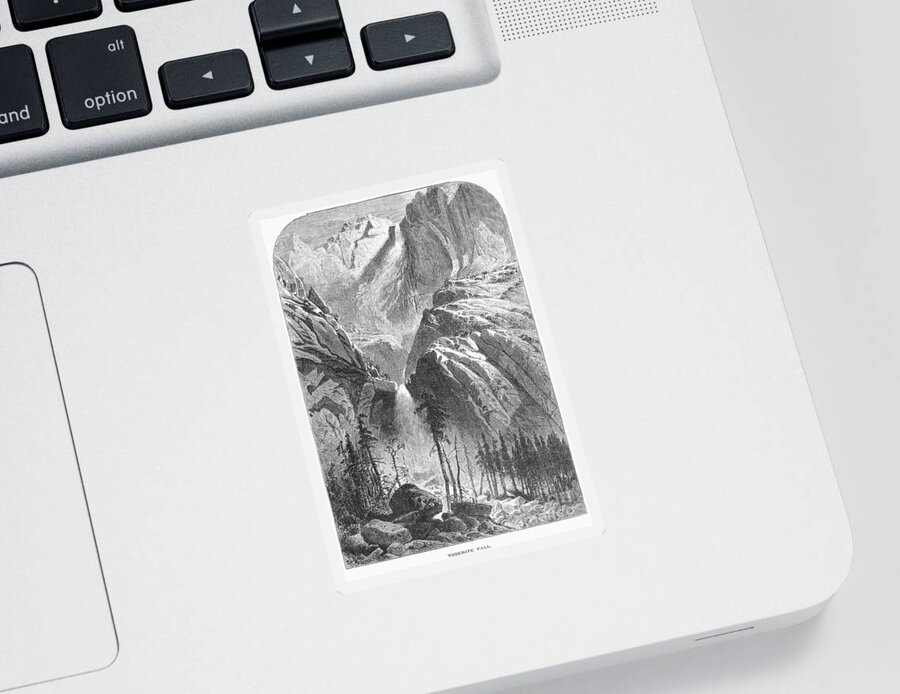 1874 Sticker featuring the photograph Yosemite Falls, 1874 by Granger