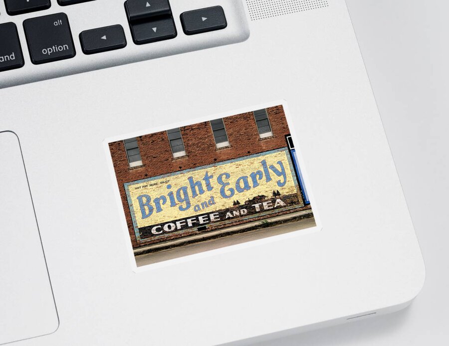 Advertising Sticker featuring the photograph Coffee or Tea by David and Carol Kelly