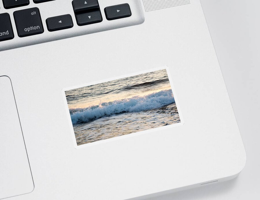 Coast Sticker featuring the photograph Sea waves late in the evening by Michalakis Ppalis