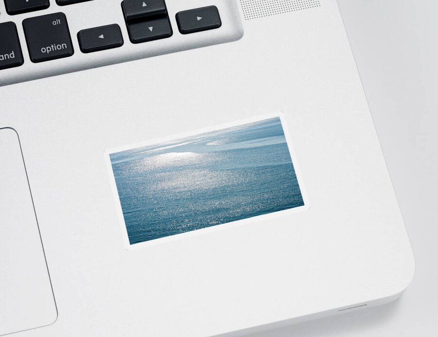 Ocean Sticker featuring the photograph Abstract blue sea water with ripples for background #1 by Michalakis Ppalis