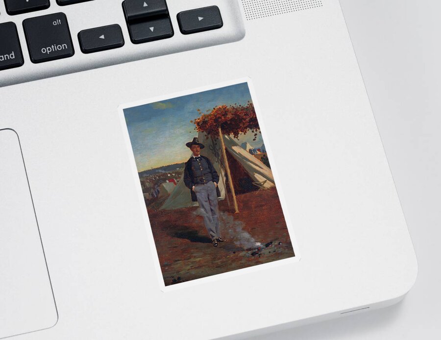 Winslow Homer Sticker featuring the painting Albert Post by Winslow Homer