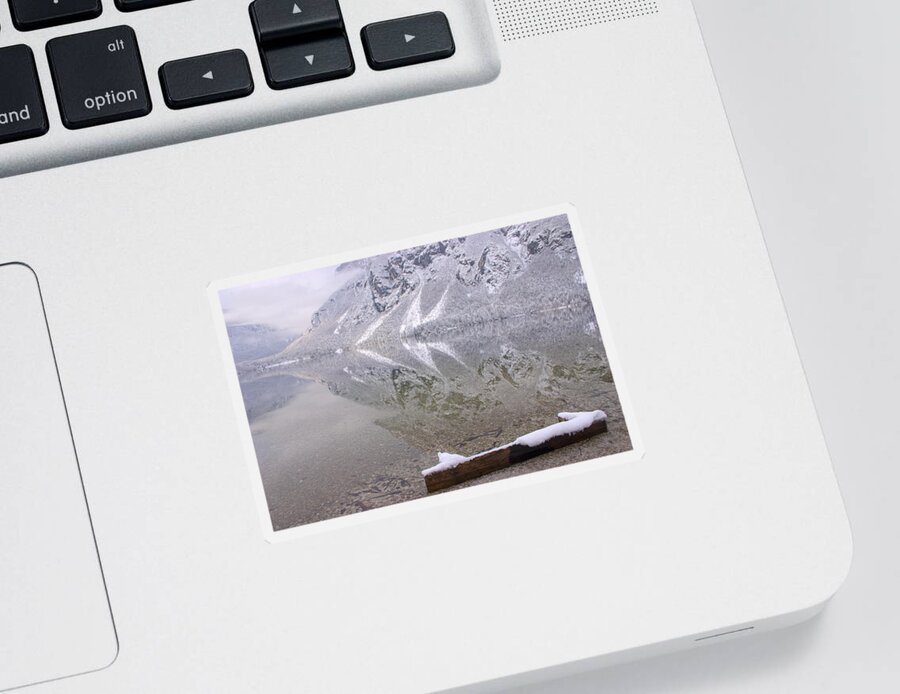 Winter Sticker featuring the photograph Alpine winter reflections #1 by Ian Middleton