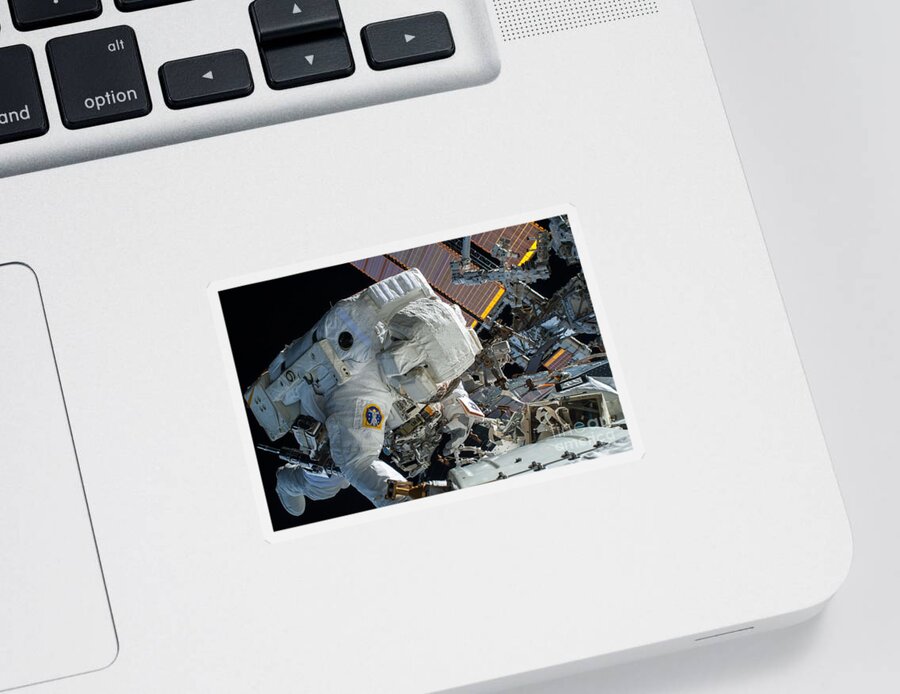 Science Sticker featuring the photograph Astronaut Terry Virts Eva #1 by Science Source