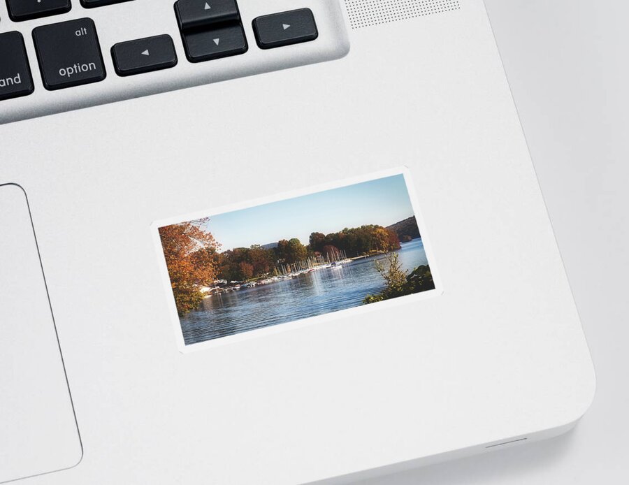 Lake Candlewood Sticker featuring the photograph Autumn Along Lake Candlewood - Connecticut #1 by Mountain Dreams
