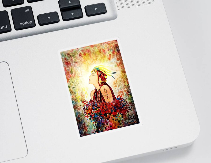 Exotic Sticker featuring the painting Awakening #1 by Frances Ku