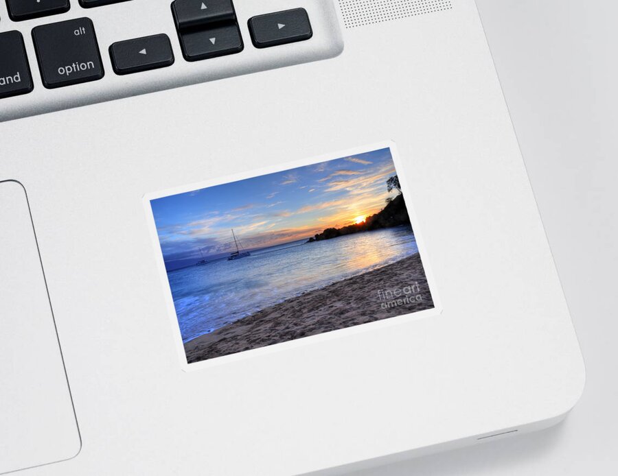 Ka'anapali Beach Sticker featuring the photograph Black Rock Sunset #1 by Kelly Wade