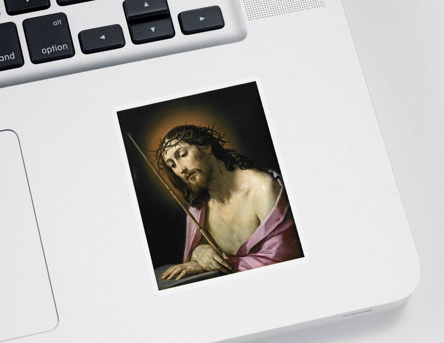Guido Reni Sticker featuring the painting Christ as Ecce Homo #2 by Guido Reni