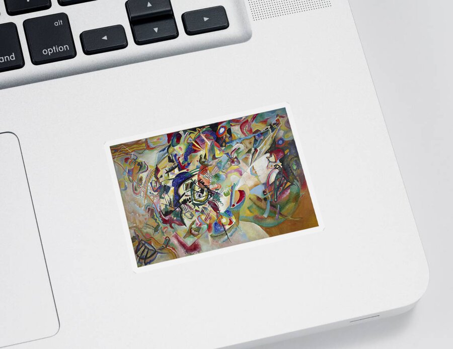 Wassily Kandinsky Sticker featuring the painting Composition VII by Wassily Kandinsky