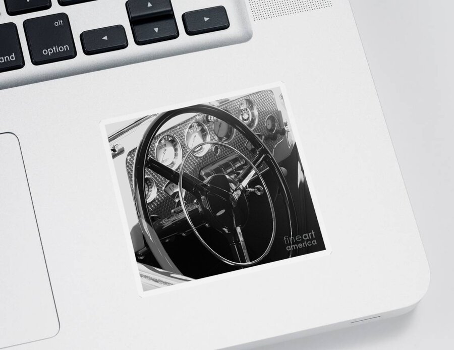Cord Sticker featuring the photograph Cord Phaeton Dashboard #1 by Neil Zimmerman