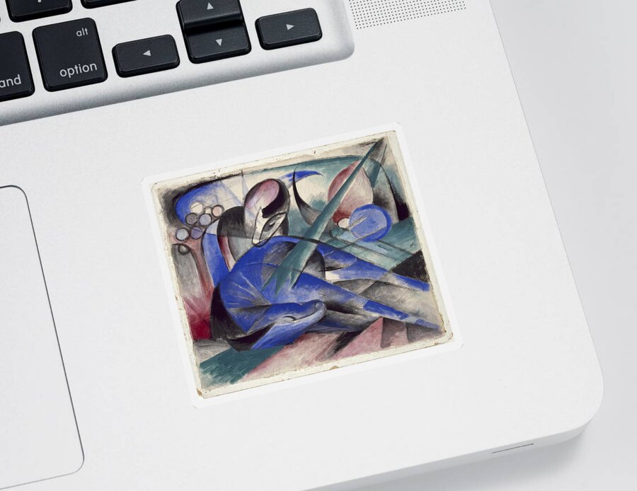 Franz Marc Sticker featuring the drawing Dreaming Horse #3 by Franz Marc