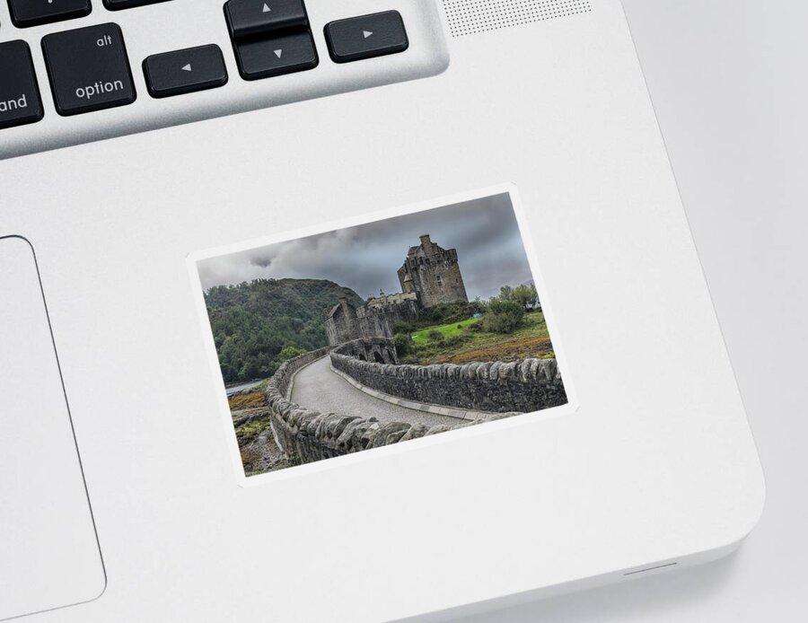 Eilean Donan Castle Sticker featuring the photograph Eilean Donan Castle - Scotland #1 by Joana Kruse