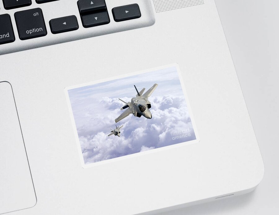 F35 Sticker featuring the digital art F35 Lightning II by Airpower Art