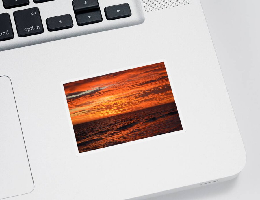 Obx Sunrise Sticker featuring the photograph Fire in the Sky #1 by Barbara Ann Bell