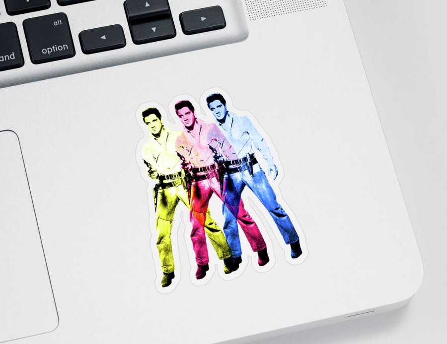 Elvis Sticker featuring the digital art Flaming Star by Gary Grayson